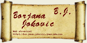 Borjana Joković vizit kartica